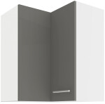 Horní rohová skříňka Lara 60x60 GN-72 2F (90°) Barva korpusu: Bílá, Barva dvířek: Bílý lesk