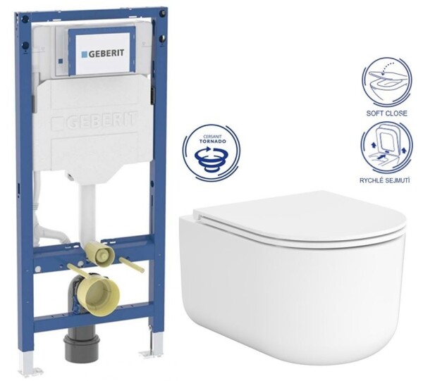GEBERIT Duofix bez tlačítka + WC CERSANIT INTRO PRO OVAL /VÍROVÉ SPLACH/+ SEDÁTKO 111.300.00.6 IR1