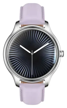Colmi L28 stříbrno-fialové, fialový kožený řemínek / Chytré hodinky / AMOLED / Bluetooth hovory / IP68 (L28 Silver -purple)