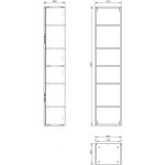 MEXEN - Box-A skříňka vysoká - sloup 35, černá lesk 91AX1-1600-300-1-70
