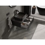 MEXEN/S - Rivel koupelnová skříňka pod umyvadlo 70 cm s deskou, 1 šuplík, reliéf , černá mat 91A20-07023-1-BFC71