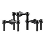 Stoff Nagel Designový svícen STOFF Nagel Black – set 3 ks, černá barva, kov