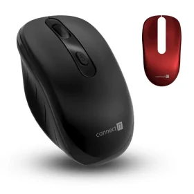 CONNECT IT LONG LIFE černá / Bezdrátová optická tichá myš / 2400DPI / 4 tlačítka / 2.4GHz / 2xAA (CMO-2000-BK)