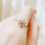 Prsten se zirkony Lorenza Rose Gold - květina, Zlatá 52