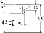 DURAVIT - Starck 3 Umyvadlo vestavné 430x430 mm, bez otvoru pro baterii, s WonderGliss, bílá 03054300001