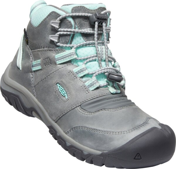 Trekové boty Keen RIDGE FLEX MID WP YOUTH grey/blue tint Velikost: