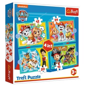 TREFL Puzzle 4v1 Paw patrol - Šťastný tým