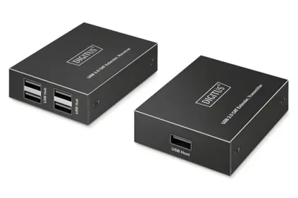 Digitus USB extender černá / USB extender / 4x USB-A / 150 m / Cat 6 / USB 2.0 (DA-73120)