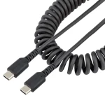 StarTech USB-C kabel černá / Nabíjecí kabel / USB-C - USB-C / spirálový / 0,5 m (R2CCC-50C-USB-CABLE)