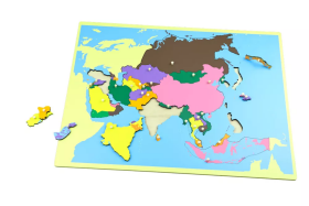 Moyo Montessori Moyo Montessori Puzzle - mapa Asie - bez rámečku
