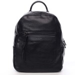 Praktický větší koženkový dámský batoh Olivia černá