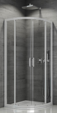 SanSwiss TOPR500800107 Sprchový kout čtvrtkruhový 80×80 cm, matný elox/sklo