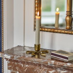 Bloomingville Kovový svícen Nanda Gold Aluminium, zlatá barva, kov