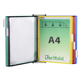 Djois nástěnný kovový držák magnetický s rámečky, 10 rámečků s kapsami A4, rámečky mix barev, 1 set