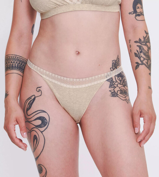 Dámská tanga GO Ribbed R Tanga C2P - GRAY - šedé M013 - SLOGGI GRAY XS