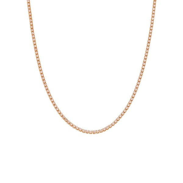 Náhrdelník se zirkony Valérie Rose Gold - tennis řetízek, Zlatá 36 cm + 5 cm (prodloužení)