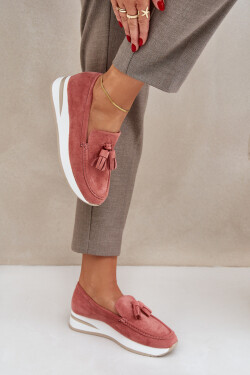 Mokasiny TQ2407 růžovo-bílé - Step in style 38