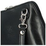 Luxusní dámská kožená crossbody kabelka Defra, černá