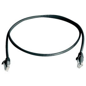 Telegärtner 100009086 RJ45 síťové kabely, propojovací kabely CAT 5e 10.0 m černá samozhášecí, S průchodkou chránící proti zlomení 1 ks