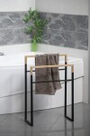 SAPHO - SKA stojan na ručníky 550x800x200, černá mat/dub SKA308