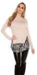 Trendy Kouclafineknitted svetr Animalprint Einheitsgroesse