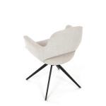 Židle jídelní, krémová látka, 360° vratný mechanismus, černý kov