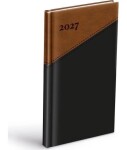 Diář 2027 T806 PU černý/hnědý 90x170mm