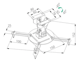 TB Touch TB-M51 stříbrná / Stropní držák projektoru / kovový / do 10 kg (TB-M51)