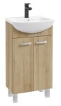 Erga Lumi, umyvadlová skříňka + keramické umyvadlo 50x41cm, dub řemeslný-chromová rukojeť, ERG-207-D-05014+1520 ERG-207-D-05014-1520