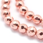 Syntetický hematit - broušený - růžově zlatý - třída AAA - ∅ 2 mm - 1 ks