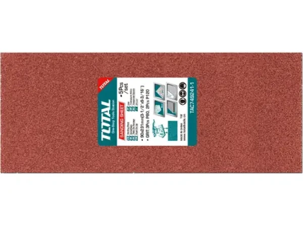 TOTAL-TOOLS Brusný papír 90x231mm 5 ks / 3ks P80 / 2ks P120 (TAC749241-1)