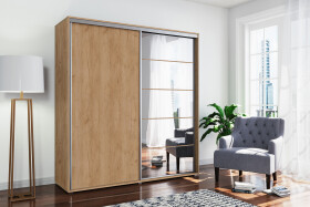 Šatní skříň Ska A21 XL Barva korpusu: Dub - Craft zlatý, Rozměry: 100 cm, Dveře: Dub - Craft zlatý