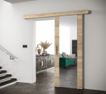 Posuvné dveře Salwador II Dveře: Černý Marmur, Pásky / úchyty: Stříbrné, Horní pojezdová lišta: Černá