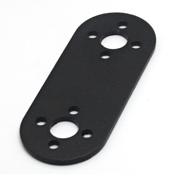 Rovný držák pro servomotory – kovová montážní deska, černá I 63x25mm (pro MG995/MG996)