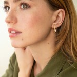 ELENYS Pearl – pozlacené náušnice 18K žluté zlato