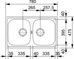 FRANKE - Euroform Nerezový dřez EFN 620-78, 78x48 cm 101.0120.102