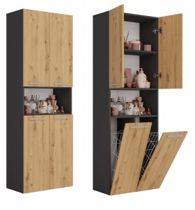 FRONTI Koupelnová skříňka NEL DK 2K 60 Antracit + dub artisan