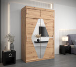 Šatní skříň Abi Bo s nástavcem Barva korpusu: Dub artisan, Rozměry: 250 cm, Dveře: Dub artisan
