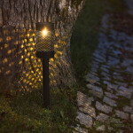 STAR TRADING Zahradní osvětlení na solární napájení Bollard Blace, černá barva, plast