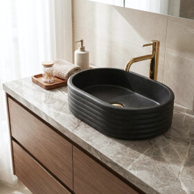 REA - Umyvadlo na desku Nicoletta Black REA-U7345