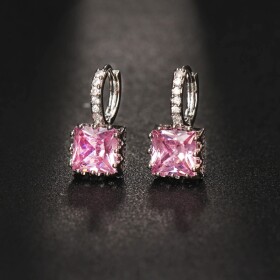 Náušnice Swarovski Elements Luisa Rose, Růžová