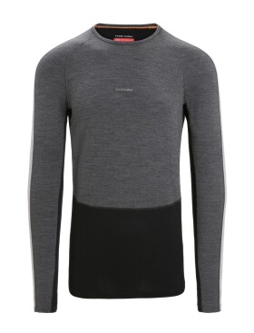 ICEBREAKER Mens ZoneKnit 260 LS Crewe, Jet Heather/Black/Metro H velikost: S