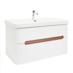 Koupelnová skříňka s umyvadlem a baterií SAT Fusion 97,5x53x45 cm bílá matná mat SATFUSION2100WMWBA SATFUSION2100WMWBA