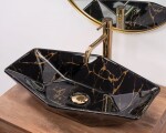 REA - Umyvadlo na desku Vegas Black Marble Shiny REA-U5603