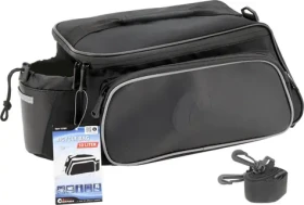 Compass Bike Cyklotaška na zadní nosič černá / Cyklobrašna / 10 l / 3 kapsy / reflexní prvky (12031)