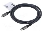 Goobay 74213 černá/šedá / Datový a nabíjecí kabel / USB-C - USB-C / 40 Gbps / PD 240 W / 1,8 m (74213)