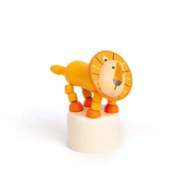 Bigjigs Toys Dřevěná mačkací zvířátka Safari Lev