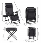 Sada 2 polohovacích zahradních židlí se stolem - šedá