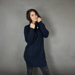 HOSH Pletený jednobarevný rolák CLAIRE Barva: Tyrkysová