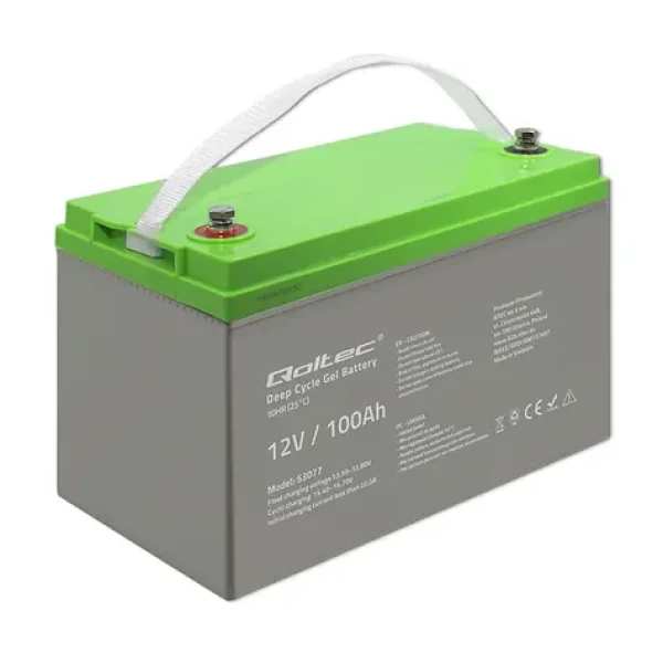 Qoltec Deep Cycle Gel Battery 53077 / Akumulátor / 12V / 100Ah (53077)